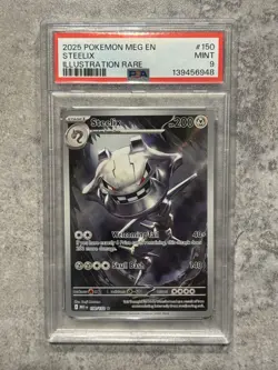 2025 POKEMON MEG EN-MEGA EVOLUTION ILLUSTRATION RARE #150 STEELIX PSA 9 - Image 1