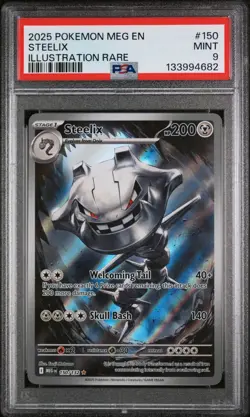 2025 POKEMON MEG EN-MEGA EVOLUTION | ILLUSTRATION RARE #150 STEELIX PSA 9 - Image 1