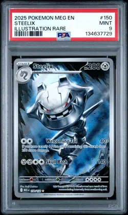 2025 POKEMON MEG EN MEGA EVOLUTION ILLUSTRATION RARE #150 STEELIX PSA 9 MINT - Image 1