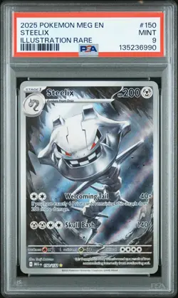 2025 POKEMON MEG EN-MEGA EVOLUTION ILLUSTRATION RARE #150 STEELIX PSA 9 - Image 1