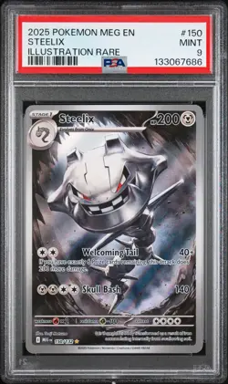2025 POKEMON MEG EN-MEGA EVOLUTION ILLUSTRATION RARE #150 STEELIX PSA 9 - Image 1