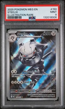 2025 POKEMON MEG EN-MEGA EVOLUTION STEELIX 150 ILLUSTRATION RARE PSA 9 - Image 1