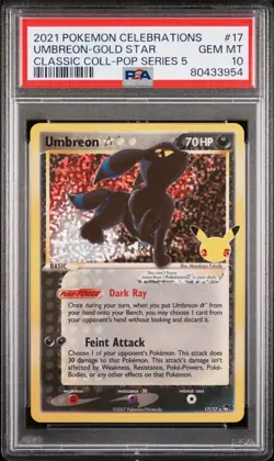 2021 POKEMON CELEBRATIONS UMBREON GOLD STAR Classic Coll - POP SERIES 5 PSA 10 - Image 1