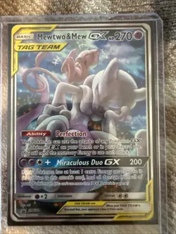Pokemon TCG Mewtwo & Mew GX SM191 Black Star Promo Card Near Mint Condition - Image 1