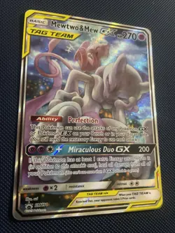 Pokemon TCG Mewtwo & Mew GX SM191 Black Star Promo Card NM Near Mint Condition - Image 1