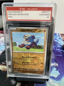 HISUIAN GROWLITHE #099/167 FOIL Pokemon 2024 Card GRADED 10 MINT TCG CCG - Image 1