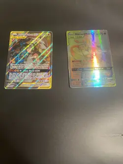 bundle of 2 Pokemon TAG TEAM GX cards: Mewtwo & Mew GX, Reshiram & Zekrom GX - Image 1