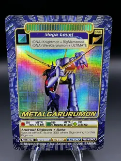 VINTAGE 2001 Metalgarurumon ST-85 HOLO FOIL DIGI BATTLE CARD B - Image 1