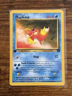 Pokemon TCG Magikarp Card 47/82 1st Edition Team Rocket LP - Image 1