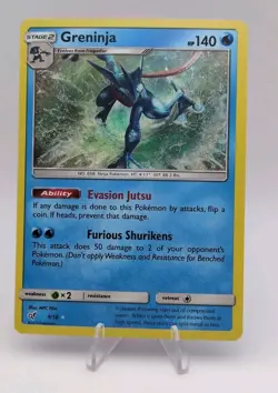 Greninja 9/18 Holo Rare Detective Pikachu Pokemon Card - Image 1