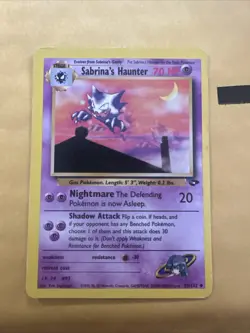 1st Edition Sabrina’s Haunter 55/132 Uncommon Gym Challenge Pokemon Card - Image 1