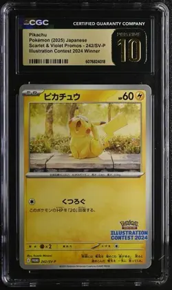 ✨✨ CGC 10 Pristine Pikachu 242/SV-P Promotional Promo Pokemon Card Japanese - Image 1