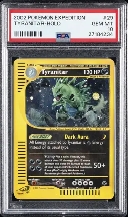 2002 POKEMON EXPEDITION #29 TYRANITAR-HOLO PSA 10 - Image 1