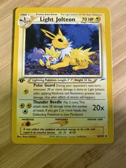 Pokemon TCG First Edition Light Jolteon Neo Destiny 48/105 - Image 1