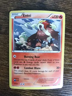 Entei 14/98 Cosmos Holo Rare Pokemon XY Ancient Origins LP - Image 1
