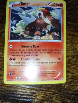 Entei 14/98 Cosmos Holo Rare Pokemon XY Ancient Origins LP - Image 2