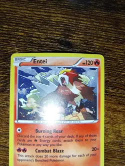 Entei 14/98 Cosmos Holo Rare Pokemon XY Ancient Origins LP - Image 3