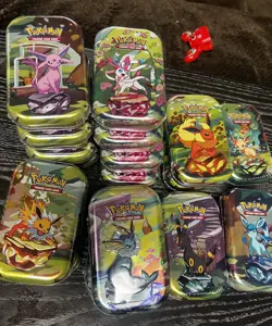 Pokemon Prismatic Evolutions 17 Mini Tins FULL Set Bundle+ - Brand new - Sealed! - Image 2