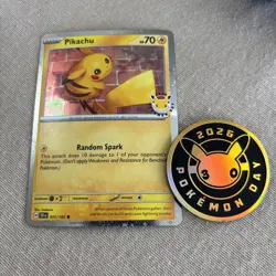 Pokemon TCG Pikachu Pokemon Day 2026 Promo And Coin. - Image 1