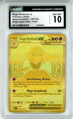 CGC GEM MINT 10 Pokemon TCG Mega Gardevoir ex 187/132 Me01: Mega Evolution Holo - Image 1