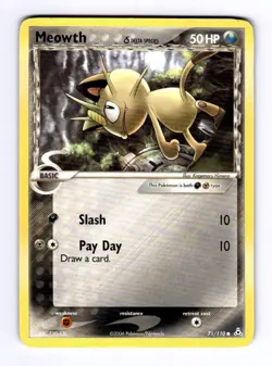 Meowth (Delta Species) Holon Phantoms #71 (2006) Common LP Pokemon - Image 1