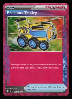 2024 Pokemon Surging Sparks PRECIOUS TROLLEY Ace Spec Rare Trainer Item #185/191 - Image 1