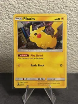 Pokemon Pikachu SM157 Holo 2018 Sun & Moon Black Star Promo NM - Image 1