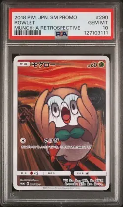 POKEMON PSA 10 GEM MINT ROWLET 2018 SCREAM JAPANESE PROMO MUNCH CARD 290/SM-P - Image 1