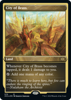 Mint/Near-Mint, English - 1 x MTG City of Brass - Foil Etched Double Masters 202 - Image 1