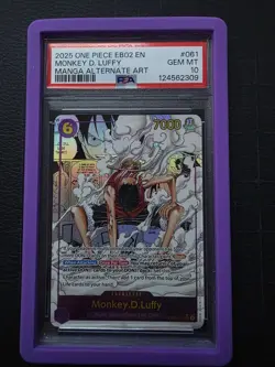 Monkey D. Luffy #061 2025 One Piece EN EB02 Manga Alternate Art PSA 10 GEM MINT - Image 1