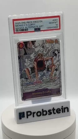 2025 One Piece EN EB02 Manga Alternate Art #061 Monkey D. Luffy PSA 10 GEM MINT - Image 2