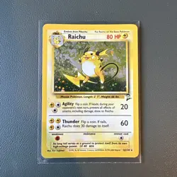 Pokemon Card Raichu 16/130 Base Set 2 Rare Holo WOTC Near Mint - Image 1