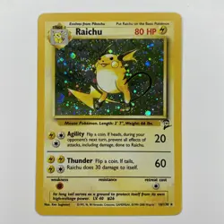 Raichu 16/130 Pokemon Base Set 2 Holo Rare Card (SWIRL) - Image 1