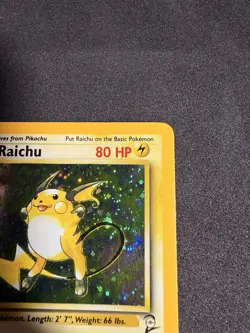 Raichu 16/130 Pokemon Base Set 2 Holo Rare Card - LP-MP FART Swirl!(pic 3) - Image 5
