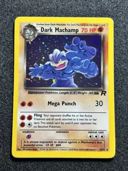 Dark Machamp 10/82 Team Rocket Holo Rare Pokemon Card Vintage WOTC TCG NM/VLP - Image 1