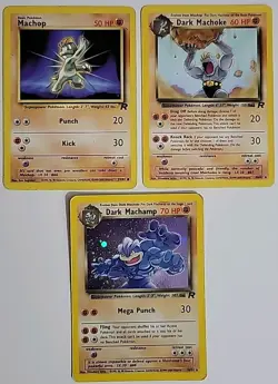 Pokemon TCG Team Rocket Dark Machamp EVOLOUTION SET Holo Rare Card 10/82 MP - Image 1