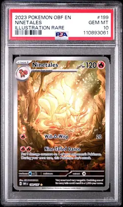 Pokemon TCG Ninetales 199/197 Sv03: Obsidian Flames Holo PSA 10 Gem Mint - Image 1