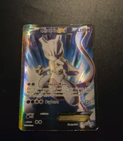 Pokemon Mewtwo EX TCG Full Art Holo Ultra Rare Card Breakthrough 157/162 - Image 1