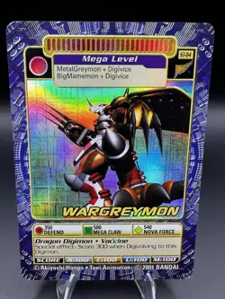 WarGreymon ST-84 Digimon 2001 Holofoil Bandai Card LP A - Image 1