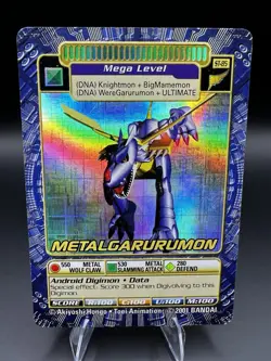 DIGIMON MetalGarurumon ST-85 Holo Foil Trading Card 2001 BANDAI LP A - Image 1