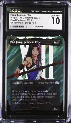 2025 MTG FINAL FANTASY 0526 FANG, FEARLESS L'CIE CGC 10 BORDERLESS SURGE FOIL - Image 1
