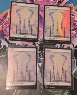 MTG 4 x * FOIL FULL ART * Phyrexia: All will be One PLAINS #262 NM - Image 1