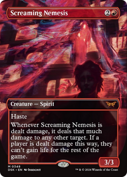 Screaming Nemesis (Borderless) [Duskmourn: House of Horror] Magic MTG - Image 1