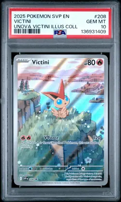 2025 POKEMON SVP PROMO UNOVA VICTINI ILLUSTRATION COLLECTION #208 VICTINI PSA 10 - Image 1