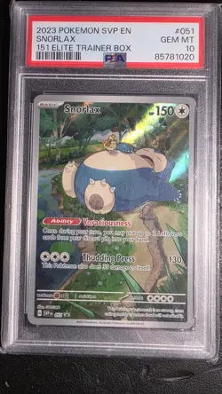 2023 POKEMON SVP EN-SV BLACK STAR PROMO 151 ELITE TRAINER BOX SNORLAX PSA 10 - Image 1