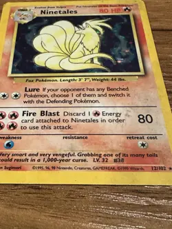 Ninetales 1999 Pokemon Base Set 12/102 Rare Holo MP - Image 4