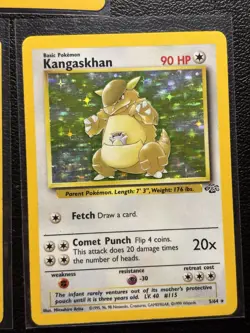 Lot Of 3 VTG Pokemon Cards Lapras Magneton Kangaskhan MP Fossil Jungle Base Set - Image 4