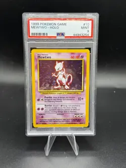 Pokemon Mewtwo Base Set Unlimited Holo Rare #10 PSA 9 Mint - Image 1