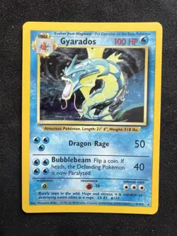 Pokemon Gyarados Holo 6/102 1999 Base Set Rare WOTC Vintage Card MP - Image 1