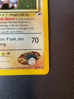 Pokemon - Gym Heroes - 2000 - Brock's Rhydon - Holo + SWIRL - 2 - Image 4